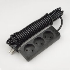 S-CD3-3 BLACK Удлинитель серии Standart, шнур 3м., 3 гнезда, б-з, Черный.