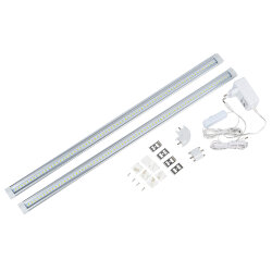 ULM-F45-2x6W-4500K IP20 SILVER Светильники светодиодные для мебели, набор из 2-х шт, Механический выключатель, 600x25x8мм, 2x500Lm, ТМ Uniel