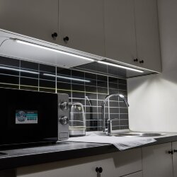 ULM-F45-2x6W-4500K IP20 SILVER Светильники светодиодные для мебели, набор из 2-х шт, Механический выключатель, 600x25x8мм, 2x500Lm, ТМ Uniel