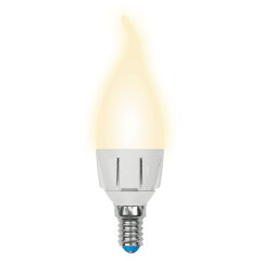 LED-CW37 7W-WW-E14-FR PLP01WH Лампа светодиодная, Форма свеча на ветру, матовая, Серия ЯРКАЯ, Теплый белый свет 3000K