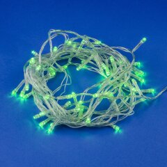 ULD-S0500-050-DTA GREEN IP20 Гирлянда светодиодная с контроллером, 5м, 50 светодиодов, Зеленый свет, Провод прозрачный, ТМ Uniel