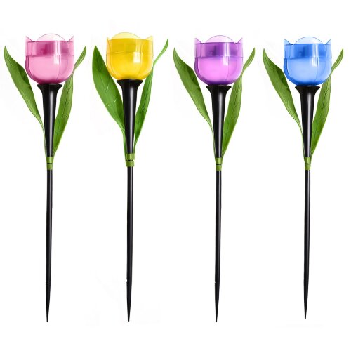 USL-C-651-PT305 TULIP SET 24 Садовый светильник на солнечной батарее Тюльпан, в составе набора из 24 шт, Белый свет, 1xLR аккумулятор в-к, IP44. - фото 2