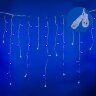 ULD-B3007-200-TTK BLUE-WHITE IP44 Бахрома светодиодная с эффектом мерцания, 3м, Соединяемая, 200 светодиодов, Синий и белый свет, Провод прозрачный, ТМ Uniel - фото 1