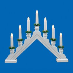 UDL-L7301-007-SWA-WW WHITE BRIDGE Фигура Новогодняя горка, 39.5х30.5см, 7 миниламп накаливания, Теплый белый свет, Корпус белый, Материал дерево, TM Uniel