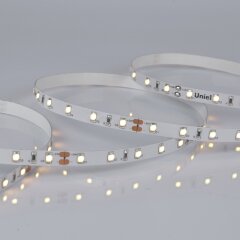 ULS-2835-60LED-m-8mm-IP20-DC24V-6W-m-5M-WW Гибкая светодиодная лента на самоклеящейся основе, Катушка 5 м, в герметичной упаковке, Теплый белый свет 3000K, ТМ Uniel.