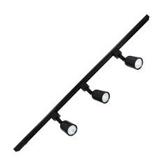 ULB-Q292 8W-4200К-K BLACK SET31 Светильник-прожектор светодиодный трековый, в составе набора из 3 штук на шинопроводе 1 м с коннектором, 1800 Лм, Белый свет 4200К, Корпус черный, ТМ Volpe.