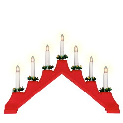 UDL-L7101-007-SWA-WW RED BRIDGE Фигура Новогодняя горка, 39.5х30.5см, 7 миниламп накаливания, Теплый белый свет, Корпус красный, Материал пластик, TM Uniel