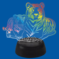 ULI-M508 RGB-3AA TIGER FAMILY-BLACK Светильник декоративный с эффектом 3D Семья тигров, на батарейках 3AA не в-к, 1 светодиод, RGB свет, TM Uniel