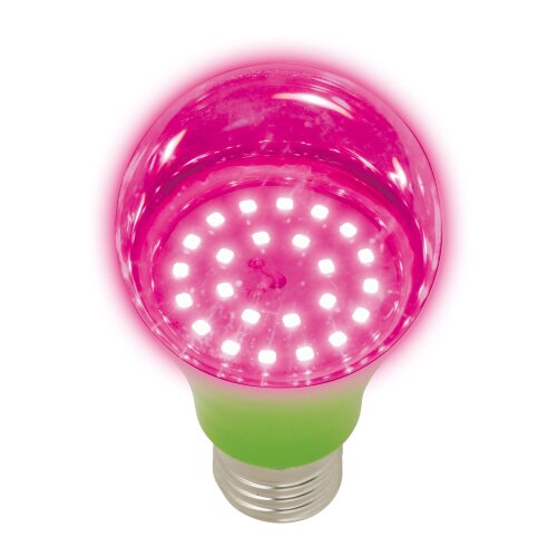 LED-A60-8W-SPSB-E27-CL PLP30GR Лампа светодиодная для растений, Форма A, прозрачная, Спектр для рассады и цветения, Картон, ТМ ФитоЛето - фото 1