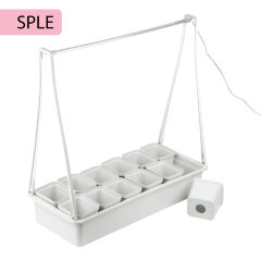 ULT-P34N-10W-SPLE IP65 WHITE 12 Набор Минисад, светильник для растений светодиодный с подставкой, Спектр для фотосинтеза, 12 кашпо в-к, белые, TM ФитоЛето