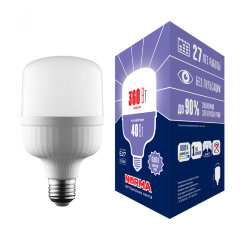 LED-M80-40W-6500K-E27-FR-NR Лампа светодиодная, матовая, Серия Norma, Дневной белый свет 6500K, Картон, ТМ Volpe.