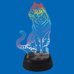 ULI-M507 RGB-3AA TIGER-BLACK Светильник декоративный с эффектом 3D Тигр, на батарейках 3AA не в-к, 1 светодиод, RGB свет, TM Uniel