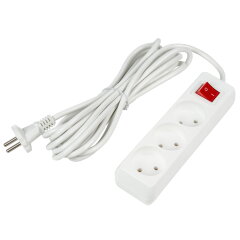 S-CU3-5B WHITE Удлинитель серии Ultra, шнур 5м., 3 гнезда, 10A, б-з, Белый, TM Uniel