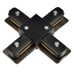 UBX-Q121 K41 BLACK 1 POLYBAG Соединитель для шинопроводов Х-образный, Однофазный, Черный, ТМ Volpe.
