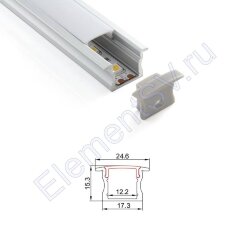 Алюминиевый профиль 980 (2000x24,6/17,3x15,3мм с рассеивателем)
