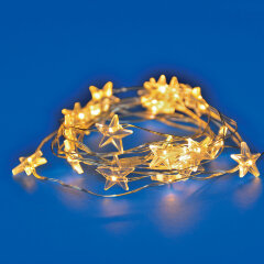 ULD-S1900-020-STB-2AA WARM WHITE IP20 STARS MINI Гирлянда светодиодная на батарейках 2AA не в-к, Звездочки мини, 1.9м, 20 светодиодов, Теплый белый свет, Провод прозрачный, TM Uniel