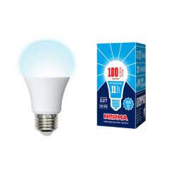 LED-A60-11W-NW-E27-FR-NR Лампа светодиодная, Форма A, матовая, Серия Norma, Белый свет 4000K, Картон, ТМ Volpe