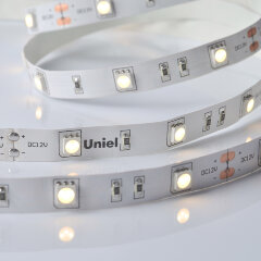 ULS-M22-5050-30LED-m-10mm-IP20-DC12V-7.2W-m-5M-3000K PROFI Гибкая светодиодная лента на самоклеящейся основе, Катушка 5м, в герметичной упаковке, Теплый белый свет3000К, ТМ Uniel.