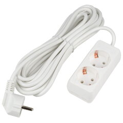 S-GCU2-5 WHITE Удлинитель серии Ultra, шнур 5м., 2 гнезда, 16A, с-з, Белый, TM Uniel
