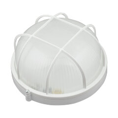 ULW-K22B 12W-6000K IP54 WHITE Светильник светодиодный влагозащищенный, Круг с решеткой, Дневной белый свет 6000K, 1200Лм, Диаметр 188мм, Корпус белый, ТМ Uniel.