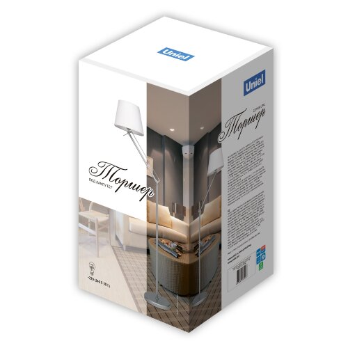 UML-T500 E27 SILVER-WHITE Торшер напольный под лампу Е27, 60W, с регулировкой наклона, Серебристый-Белый, ТМ Uniel - фото 7
