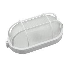 ULW-K24B 12W-6000K IP54 WHITE Светильник светодиодный влагозащищенный, Овал с решеткой, Дневной белый свет 6000K, 1200Лм, 210Х105х85 мм, Корпус белый, ТМ Uniel.