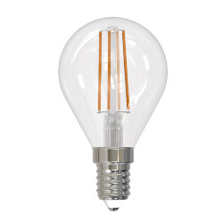 LED-G45-9W-3000K-E14-CL PLS02WH Лампа светодиодная, Форма шар, прозрачная, Серия Sky, Теплый белый свет 3000К.