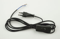 UCX-C10-02A-170 BLACK Сетевой шнур с вилкой и выключателем, 2А, 500Вт, 1.7м, Черный, ТМ Uniel
