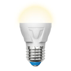 LED-G45 7W-WW-E27-FR PLP01WH Лампа светодиодная, Форма шар, матовая, Серия ЯРКАЯ, Теплый белый свет 3000K