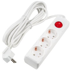 S-GCU3-5B WHITE Удлинитель серии Ultra, шнур 5м., 3 гнезда, 16A, с-з, Белый, TM Uniel