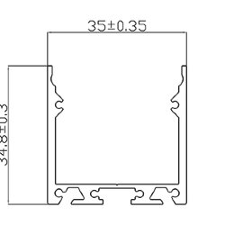 Алюминиевый профиль LC3535 175 (2000х35х35мм с рассеивателем)
